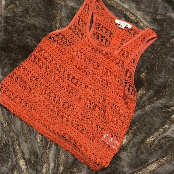 Forever 21 Tops - Orange knitted tank top.